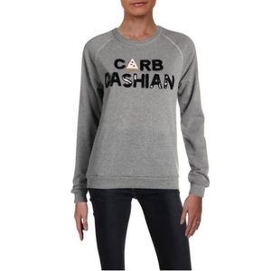 Bow & Drape Gray Sequin Carb Dashian Sweater L
